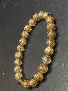 8mm Natural Silver hair Rutilated Quartz Crystal Beads Bracelet - Picture 1 of 9