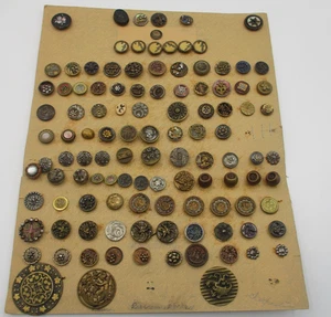 112 VICTORIAN BUTTONS METAL ~ CHERUB, KING PHILLIP, ENAMEL BIRD, CAMEO CASTLE - Picture 1 of 23