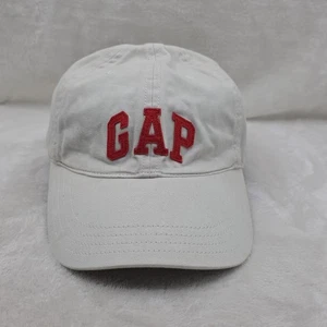 GAP Hat Cap Strap Back Mens White Red Embroidered Casual Preppy One Size M/L - Picture 1 of 13