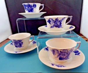 Royal Copenhagen Blue Flowers Demi-Tasse ,Paneled Body, Set of 4 #8562 - Picture 1 of 6