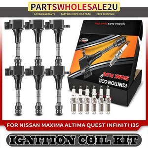 6x Ignition Coil & PLATINUM Spark Plug Kits for Nissan Maxima Pathfinder Xterra - Picture 1 of 9