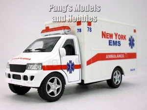 5 Inch New York EMS Ambulance 1/32 Scale Diecast & Plastic Model - White - Picture 1 of 5