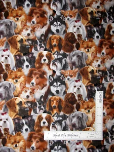 Dog Breeds Puppy Dog Allover Pets Cotton Fabric #1314 Elizabeths Studio By Yard - Picture 1 of 1