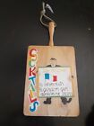 Vintage 50s NEVCO Dry Martini Cocktails cutting board Recipe Wood french flag