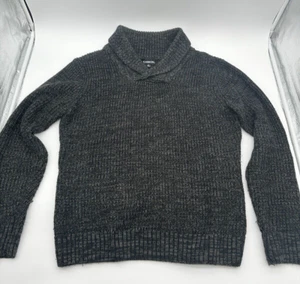 Carbon Men's Charcoal Grey Black Pullover Sweater Button Collard Size Small - Picture 1 of 5