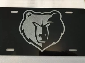 MEMPHIS GRIZZLIES LOGO Car Tag Diamond Etched on Aluminum License Plate - Picture 1 of 3