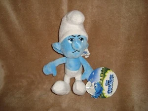 The Smurfs 2011 JAKKS Pacific Grouchy Smurf 9" Plush & Beans W/Tags - Picture 1 of 6