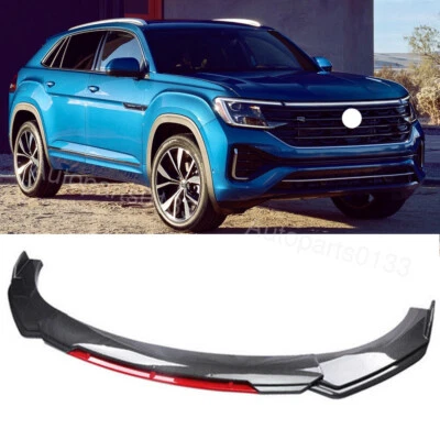 For Volkswagen Atlas Sport Front Bumper Lip Spoiler Splitter Carbon Style - Image 1 of 4