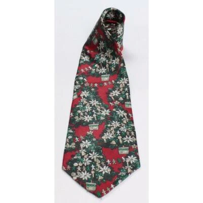 Buckingham Tree Mens Silky Holiday Regular Tie Necktie Multi-Color Print Red - Изображение 1 из 3