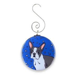 Boston Terrier Ornament handgefertigt Urlaub Hund Weihnachtsbaum Dekoration Geschenk - Bild 1 von 4