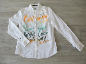 SOCCX DAMEN LANGARM BLUSE Gr. S 36 weiß mit Schriftzug *NEU* 69,95€ - Bild 1 von 2