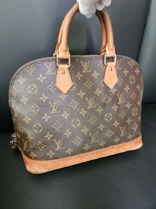 Louis Vuitton Alma Handbag Leather Monogram Canvas Made in France Auth #3 - Picture 1 of 12