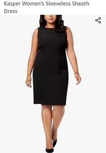 NWT's KASPER Sleeveless Classic Sheath Dress Color -Indigo Sz 16 Fully Lined - Picture 1 of 8