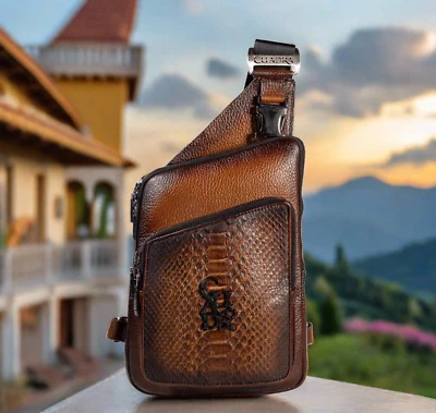 BOC15PI - Cuadra Marrón Moda Informal Pitón Bandolera Mensajero para Hombre/Mujer Foto 1 de 2