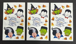 Frances Meyer HALLOWEEN FACES Stickers 3 Sheets WITCH MUMMY - Picture 1 of 1
