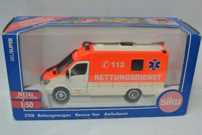 Siku 1:50 DieCast car Mercedes Rescue Van Ambulance #2108 - Image 1 of 4