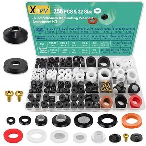32 Size 258 Pcs Faucet and Plumbing Rubber Washers Assortment Kit for Assorted G - Picture 1 of 12