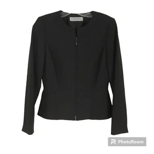 Stylischer Blazer Jacke Tahari grau durchgehender Reißverschluss Damengröße 4 " - Bild 1 von 10
