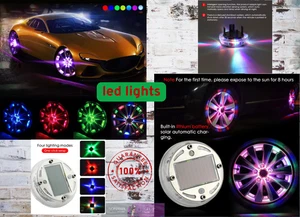 4 Pcs Solar LED Car Wheel Rim Light Waterproof 🔥 Flashing Light🔥 - Picture 1 of 10