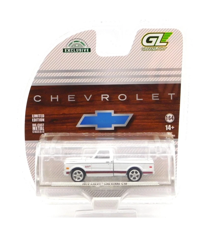 Chevrolet Cheyenne C10 1972 Greenlight platón corto - blanco 30566 1/64 Foto 1 de 1