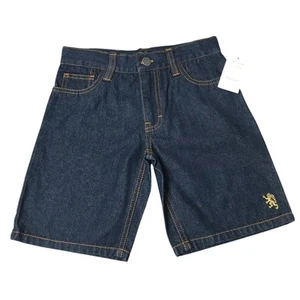 NWT English Laundry Boys Bermuda Dark Wash Denim Shorts Embroidered Logo Size 5 - Picture 1 of 8