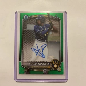 Yophery Rodriguez 1st Bowman Green Auto /99⚾️ - Picture 1 of 4