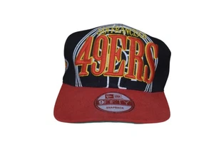 Vintage San Francisco 49ers Hat Cap Snap Back NFL Football New Era Black Red 90s - Picture 1 of 6