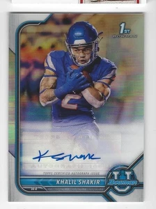 2021-22 Bowman U KHALIL SHAKIR 1st AUTO card #BCPA-KS! Buffalo Bills, Boise St. - Picture 1 of 2
