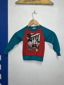 Vintage 90s MICKEY MOUSE HIGH SCHOOL GRAPHIC CREWNECK SWEATSHIRT Youth Size 4 S - Picture 1 of 7