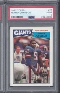 Topps #28 Pepper Johnson 1987 RC Giants PSA 9 como nuevo (b) - Imagen 1 de 2