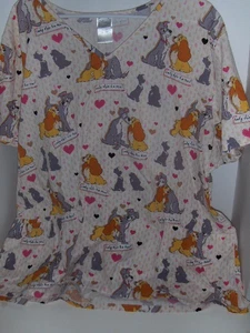 Disney - Lady and the Tramp scrub top - 3X - Picture 1 of 4