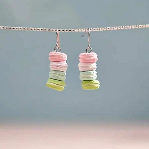 Pendientes Macaron Lindos Pendientes Colgantes de Comida Divertidos Joyería Caprichosa - Imagen 1 de 2