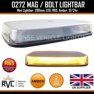 Amber LED 12/24v Lightbar Magnetic Flashing Beacon Recovery Light Strobe - Picture 1 of 24