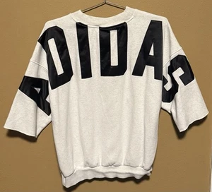 Adidas Originals Spell Out Embroidered Short Sleeve Crewneck Sweatshirt Medium - Picture 1 of 3