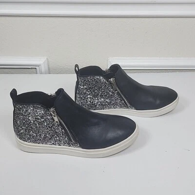 Dolce Vita Chisporroteo Niñas Negro Plata Chelsea Botas Talla 4 Foto 1 de 4