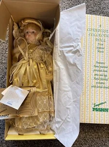 Muñeca Ángel Oro Porcelana Conocedor Ganador Premio Seymour Mann De Colección 16" - Imagen 1 de 7