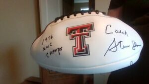 Coach Mike Leach and Steve Sloan Signed Texas Tech Red Raiders w/ Conf. Titles!
