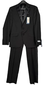 Esmoquin Kenneth Cole Reaction para hombre talla 38R 31x32 negro calce ajustado listo flexible defectuoso - Imagen 1 de 12