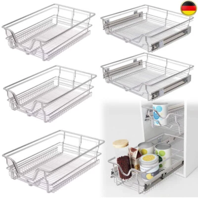 2er Pack Teleskop Schublade Einbauschublade Küchenschrank Aufbewahrungskorb - Bild 1 von 4