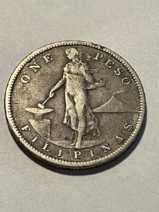 1910-S Philippines 1 Peso/Silver/F++ #13112 - Picture 1 of 2