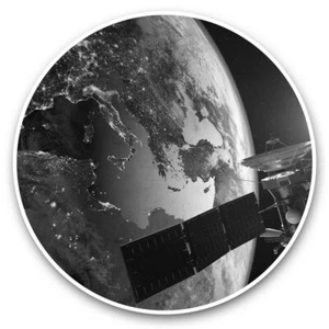 2 x Vinyl Stickers 20cm (bw) - Satellite Earth Space NASA  #38348 - Afbeelding 1 van 8