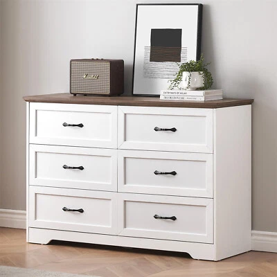 6 Drawers Dresser for Bedroom Farmhouse Modern Wooden Dresser,Storage Organizer - Image 1 of 4