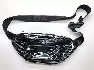Pink Victoria's Secret Fanny Pack Waist Bag Clear Zebra Stripes Womens Adjustabl - Picture 1 of 6
