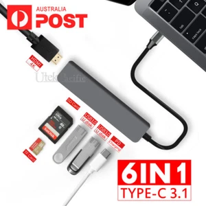 6in1 USB-C Type C HD Output 4K HDMI USB 3.0 HUB Adapter For MacBook Pro iPad Pro - Picture 1 of 11