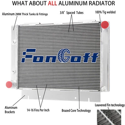 4 Core Aluminum Radiator For 1960 1961 1962 1963 Ford Galaxie/ Galaxie 500 L6 V8 - Image 1 of 4