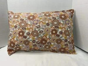 Room Essentials Floral Cotton Throw Pillow Size 12"x18" Orange - Picture 1 of 7