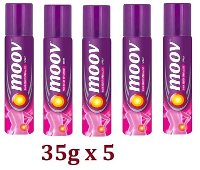 Spray para aliviar el dolor Moov para dolor de espalda, dolor articular, dolor de rodilla, dolor muscular 35 g x 5 Foto 1 de 4
