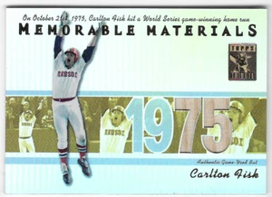 CARLTON FISK 2002 TOPPS TRIBUTE MATERIALI MEMORABILI GIOCO-USATO BAT CARD! - Foto 1 di 1