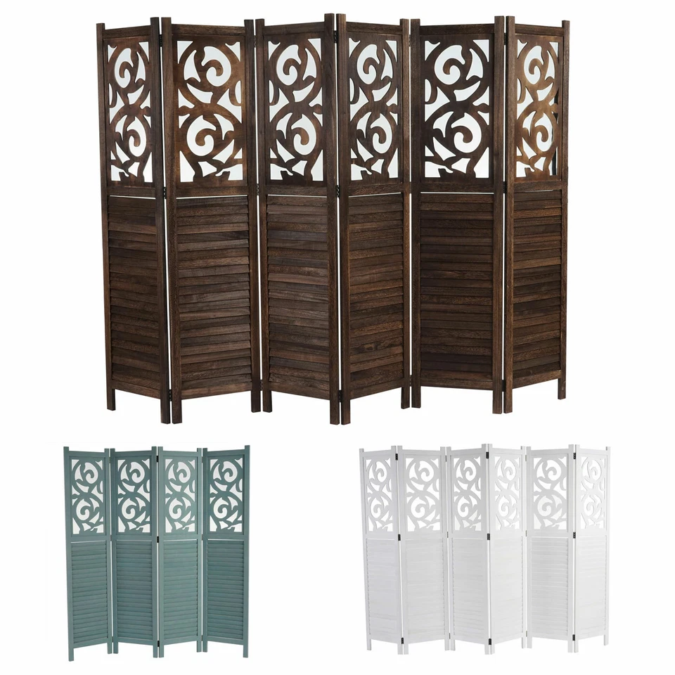 Paravent Istanbul, Raumteiler Trennwand Sichtschutz, Ornamente, Paulowniaholz