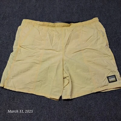 ** Distressed Speedo Yellow Shorts Men Size XL Mesh Lined Trunks - Image 1 of 4
